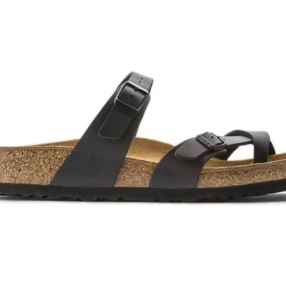Birkenstock Mayari Birko-Flor sandals Black women Sz 9 men’s Sz 7 - Picture 7 of 9